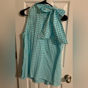 Tyler Boe Blue Gingham Sleeveless Top